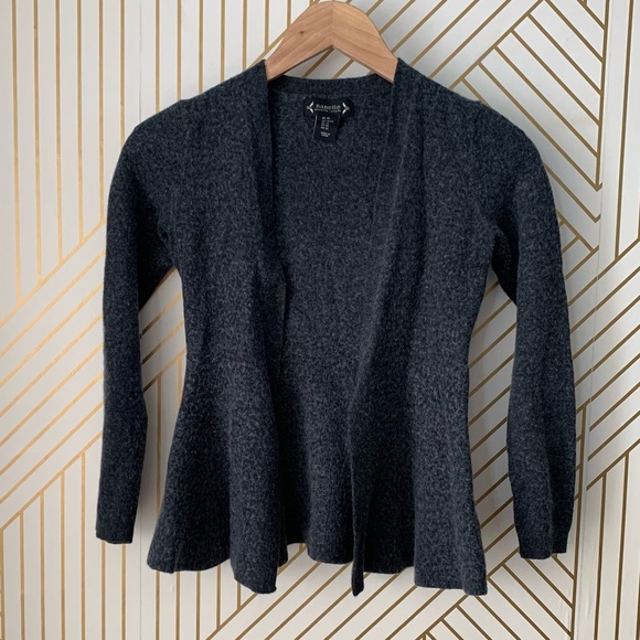 🍀 3/$30 Nanette Lepore extrafine merino wool blend cardigan sweater gray grey XS - Picture 8 of 9